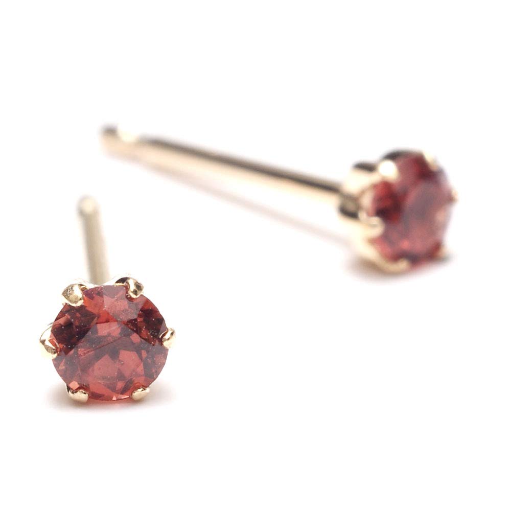 セカンドピアス K18 ガーネット 3mm