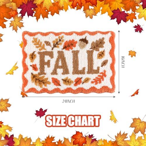 Dunzy Fall スカラップバスルームラグ 秋 感謝祭 メープルリーフ バスマット ソフト 吸収性 滑り止め マイクロファイバー バスマット 洗濯機洗い可 秋 バスルーム バスタブ シャワー 寝室用 40.5 x 24 cm
