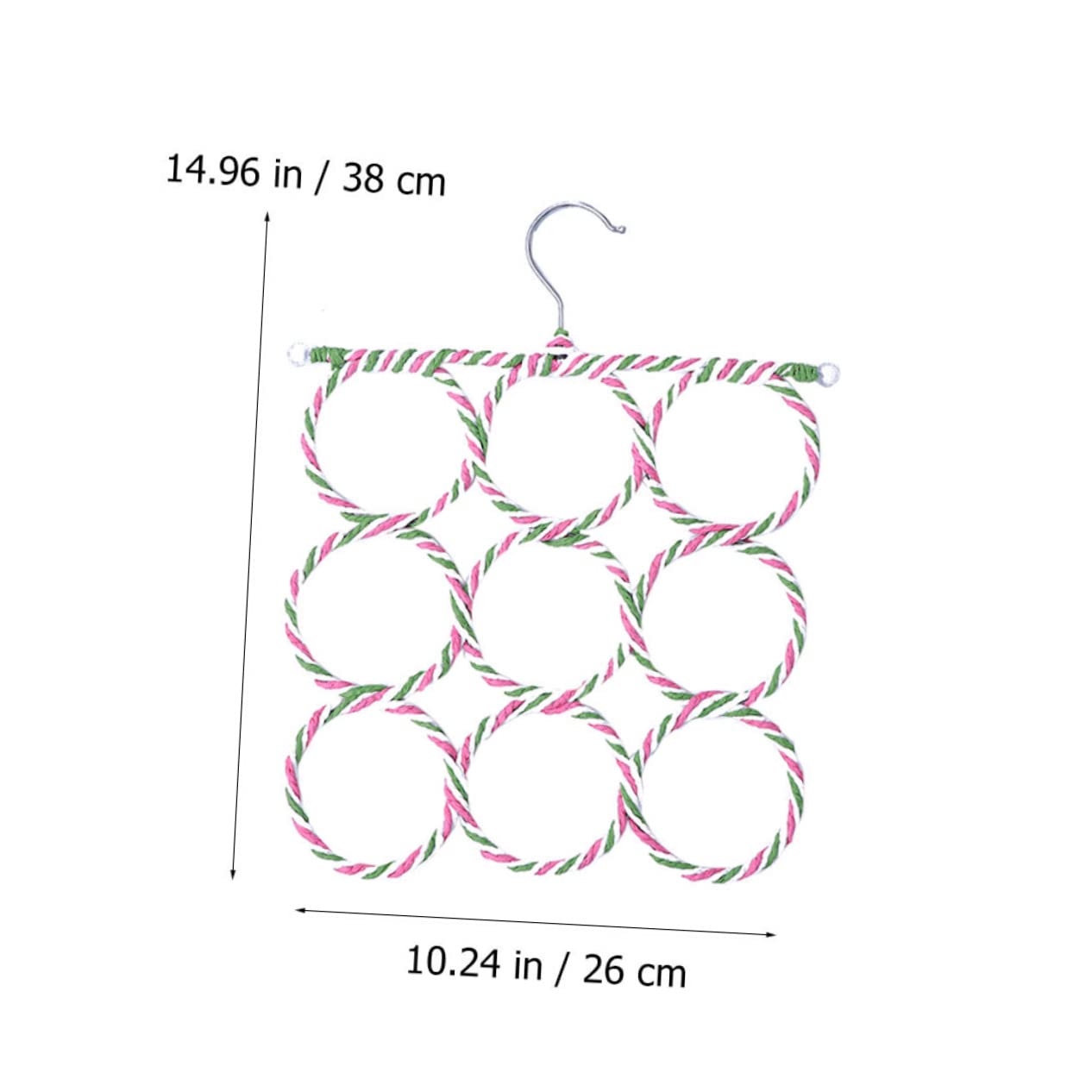 Cabilock 2 Pack Paper Rattan Scarf Hanger Holder 9 Ring Organizer Hanger for Scarves Ties Towels Easy to Install Space-Saving Design Random Color