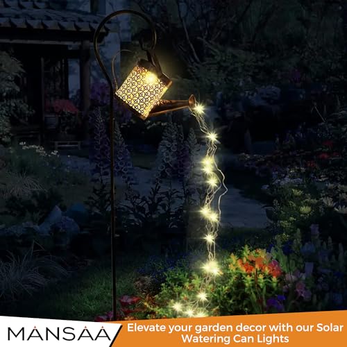 Image of MANSAA M72 Solar Watering Can LED Lights Solar-Powered Elegance | Waterproof & Durable | Garden /Balcony /Business Decor | Perfect for Parties & Holidays | Ideal for Pathways & Walkways | Made in India