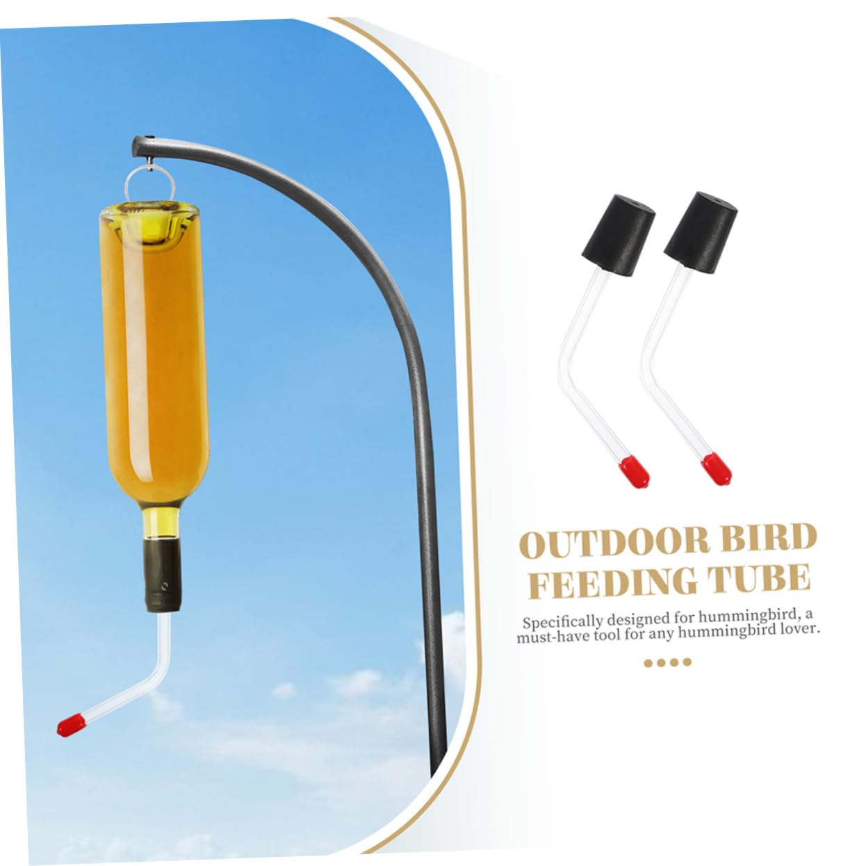 Abaodam 3 Series Comedero para Colibríes De Pájaros Al Aire Sondas De Alimentacion Partes del Comedero De Colibrí Al Aire Bebedero para Pájaros 3 Piezas*3