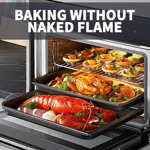4 Pack Non Stick Oven Baking Tray, Heavy Duty Black Carbon Steel Cooking Oven Trays, Deep Roasting Tins Pans Suitable for Baking Pastry Cake Chicken Wings - Image 4