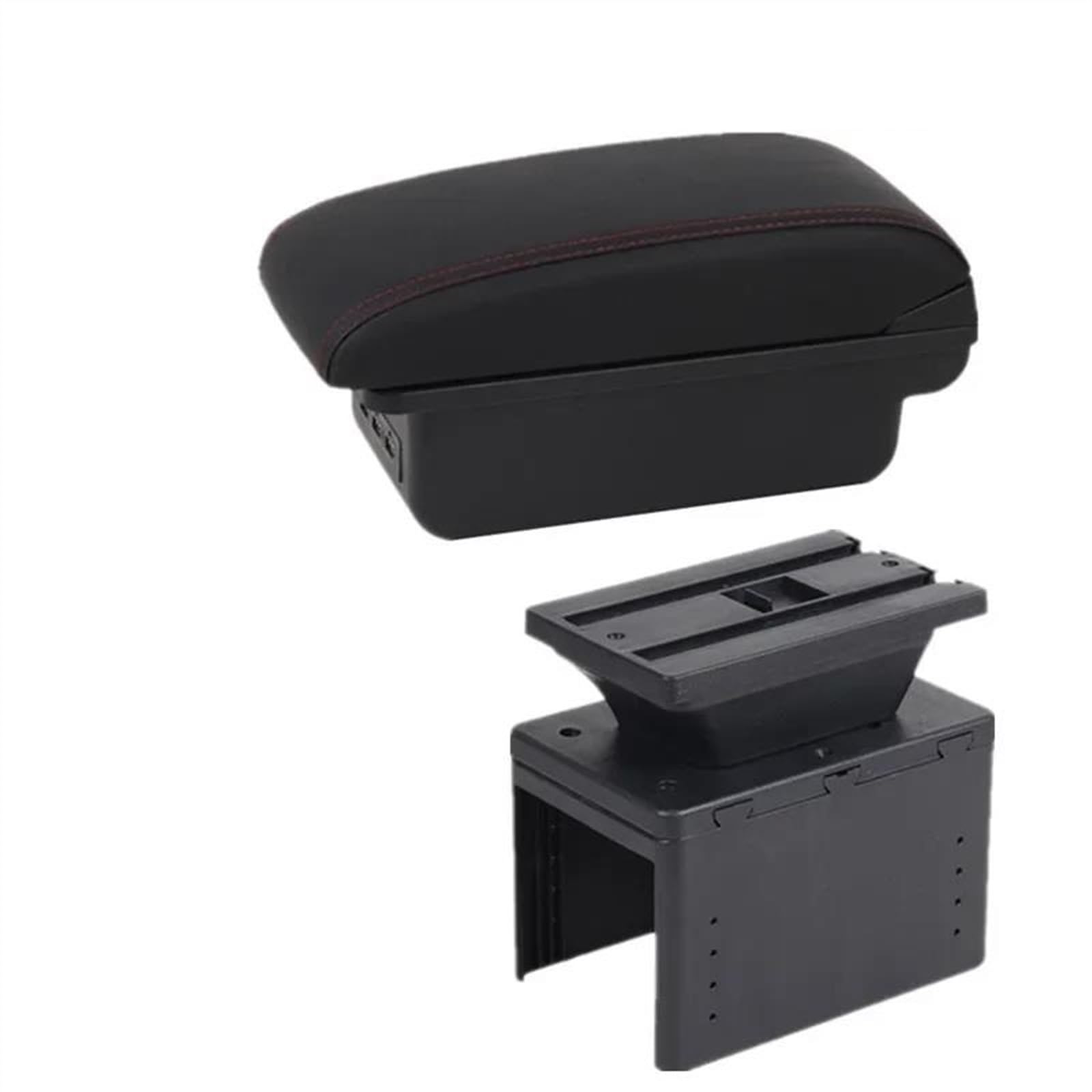 NMJLQW Storage Rack Center Console Armrest Storage Box For I20 2021 2022 2023 Car Interior Parts Modification Accessories(B1 red line)