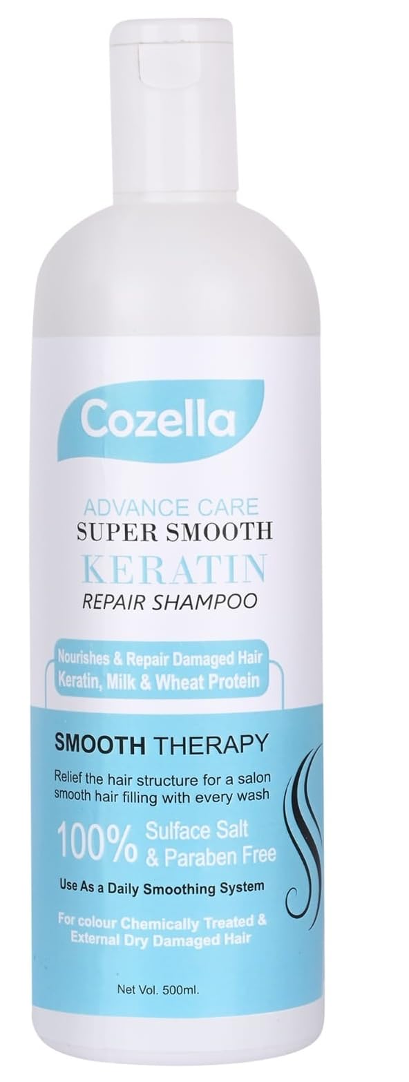 Cozella Keratin Smoothenig Shampoo | for Weak & Damaged Hair with extra Smoothing Dose 500ml Pack Of 1