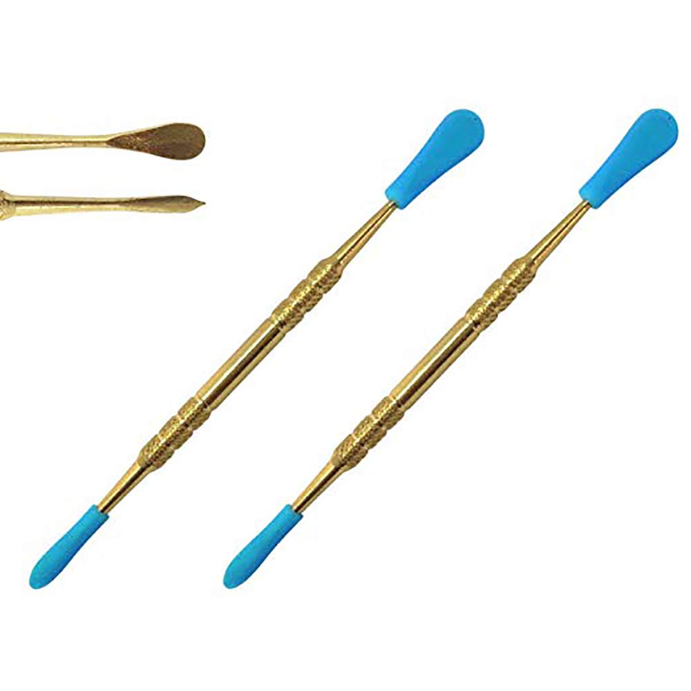 Feisuo 2 Pack 4.75 inches Gold Element Scrape Carving Stainless Steel Tip Carving Tool with Silicone Tip Covers - Major Key to Success
