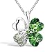 Merdia Crystal Four Leaf Clover Pendant Necklace with Chain for Women 16