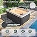 Jocisland 2 Person Outdoor Hot Tub with 15 Stainless Steel Jets, 110V Acrylic Plug & Play Hot Tub with LED Lights & Waterfall, Double Lounger Seat Spa with 2 Filters, 2HP Pump & Cover, Charcoal Gray