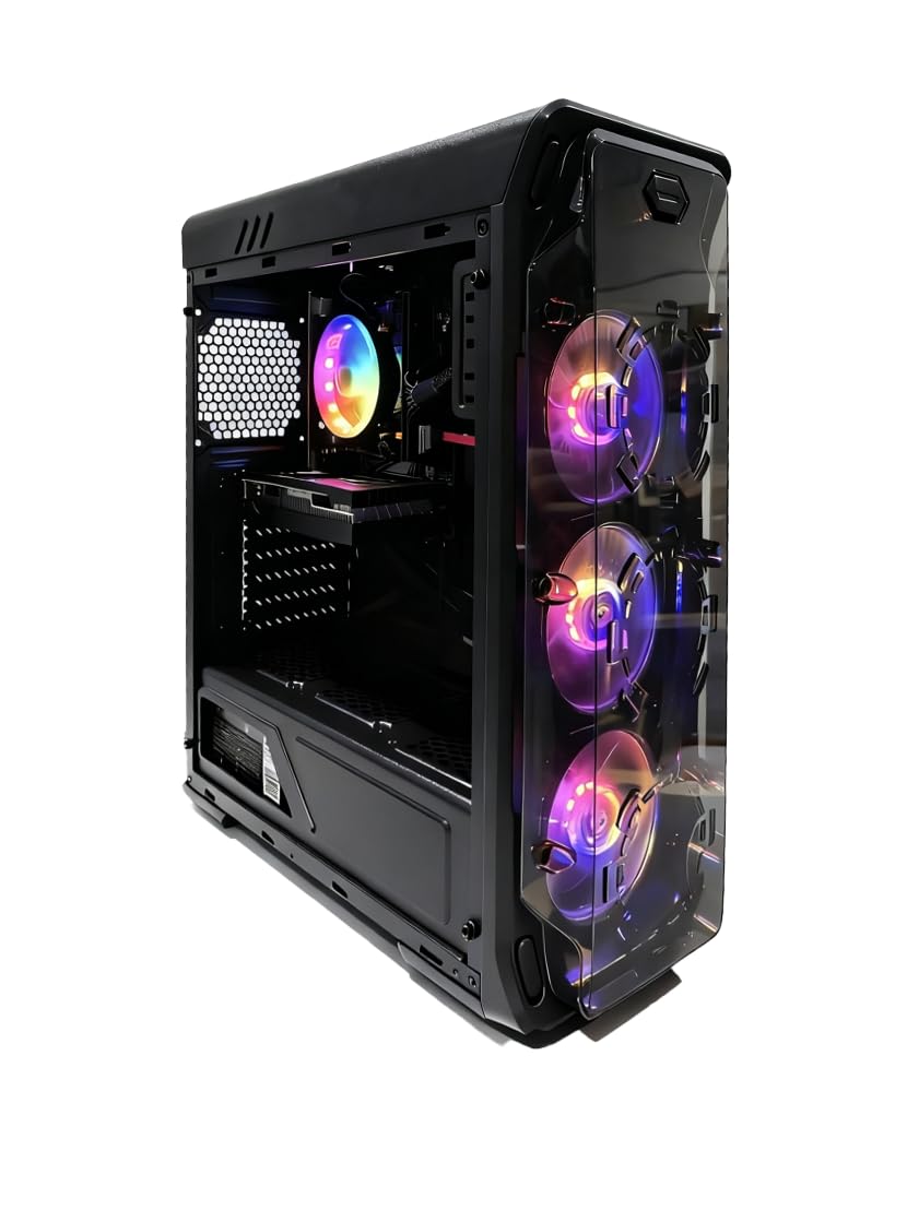 STGsivir , PC Gaming,Desktop Computer Core i5 up to 3.7GHz,Radeon RX 550 4GB,16GB RAM,512G SSD,WiFi,BT 5.0,2 Fans,Windows 10 H64