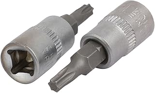 Aexit TX20 Torx Hand Operated Tools Head 1/4-inch Square Chrome Vanadium Steel Drive Socket Adapter 2pcs Model:73as25qo625