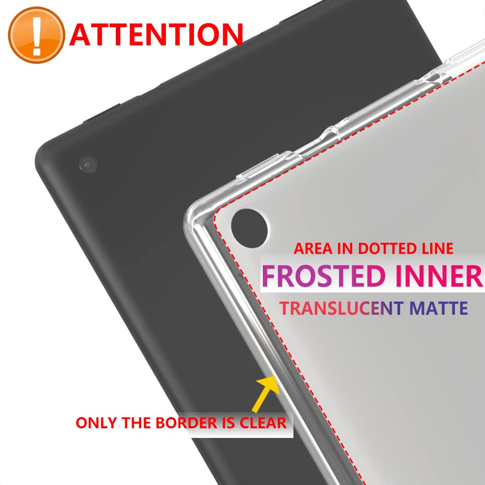 Puxicu Schutzhülle für 8 Zoll Kindle Fire HD 8 Tablet 8.,7.,6.,5. Generation (altes Modell 2018/2017/2016/2015), schlankes Design, flexible, matte TPU-Schutzhülle, transparent,transparent transluzent