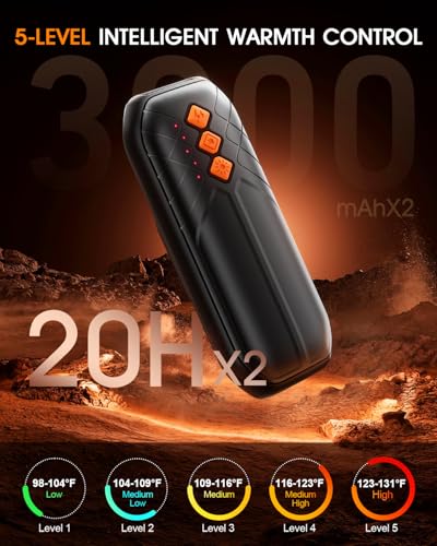 AI Hand Warmers Rechargeable 2 Pack - 6000mAh Electric Hand Warmer with LED Lights, 5-Temp Smart Control, Portable Pocket Heater, Gifts for... - Image 4