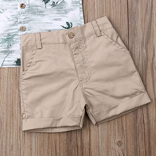 Image of CIYCUIT Toddler Baby Boys Shorts Set Short Sleeve Button Down Shirt + Shorts Pants 2 Pieces Summer Print Clothes Outfits