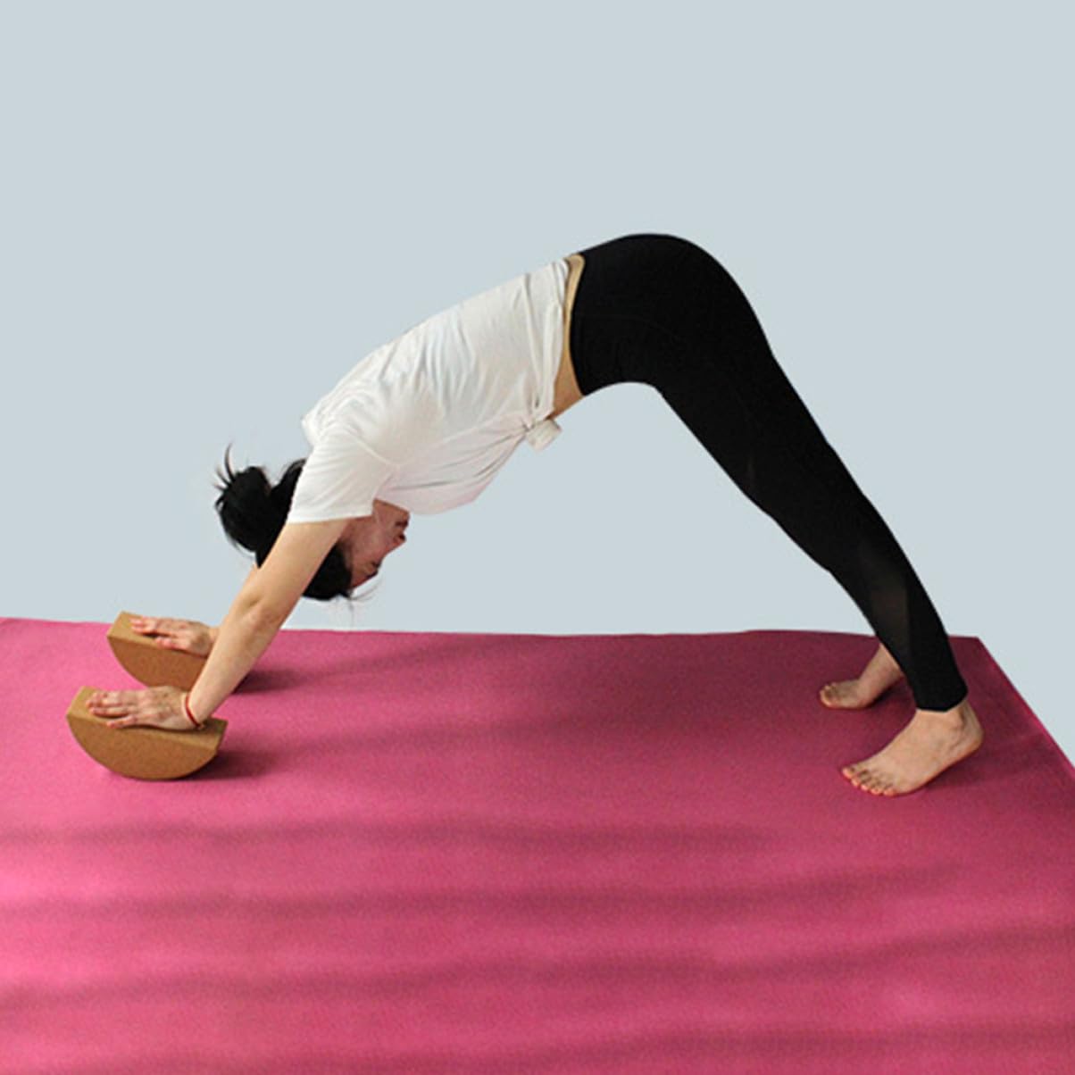 Bloque de Yoga de Corcho Antideslizante Alta Densidad para Ejercicios de Estiramiento y Equilibrio en Pilates y Meditación