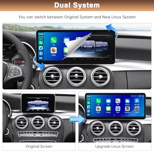 Pantalla táctil inalámbrica 12.3" Carplay Android Auto para Mercedes-Benz miniatura 6
