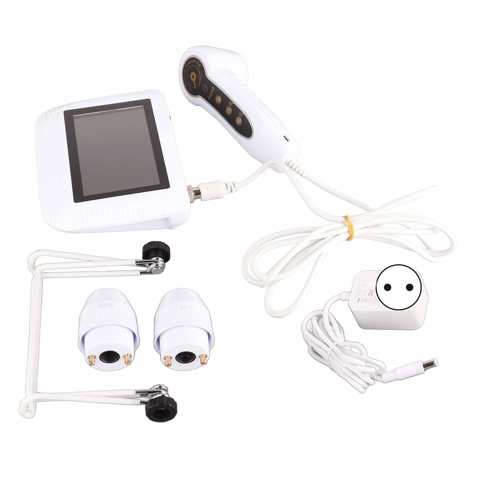 Analizzatore Diagnostico Capelli e Pelle Professionale, Tricocamera 5 Pollici con Ingrandimento 50x-200x, Rilevatore di Cuoio Capelluto, Misuratore Umidità Oleosità, Diagnosi Digitale LCD per Viso Fo