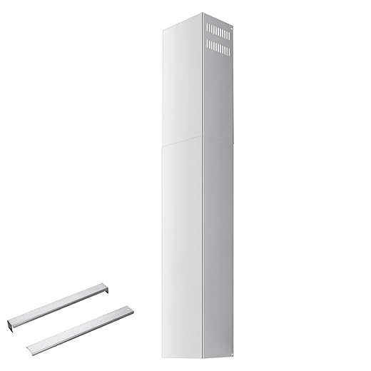 Range Hood Cover 8" x6.7" x 31.5" ~ 63 Inch Stainless Steel Chimney Extension Duct Cover Adjustable Vent Extender for Wall Mount Hood with Mounting Bracket