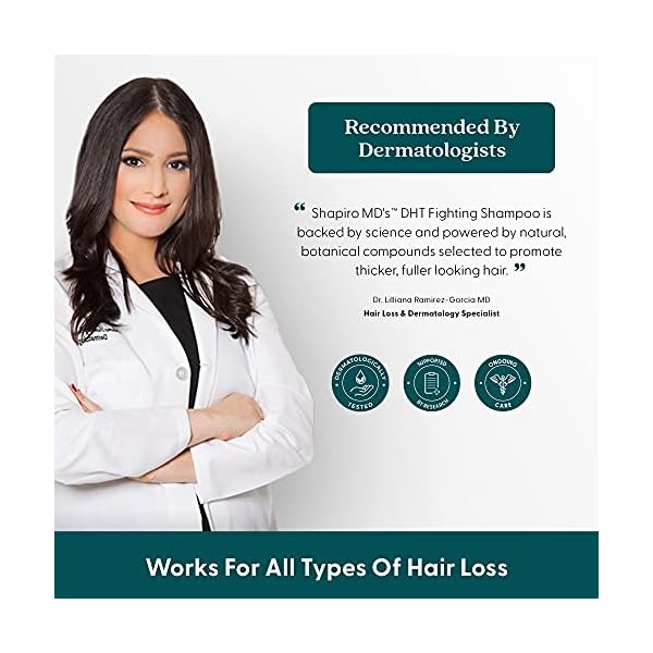 Shapiro MD Hair Growth Experts Vegan Hair Loss Shampoo for Thinning Hair | Experience Healthier, Fuller and Thicker Looking Hair (1 Month Supply)