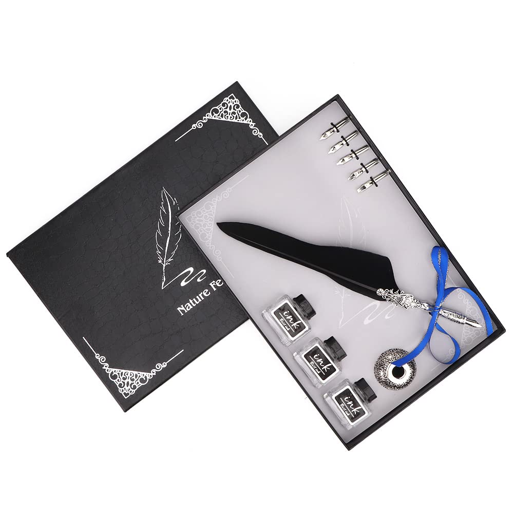 Stylo plume et calligraphie rétro : coffret complet 8 stylos à tremper pour loisirs créatifs