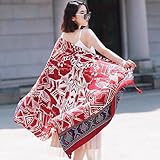 パレオ大判/速乾ラッシュガード/海 プール必須 レディースレディースビーチホリデーサロンパレオ、 女性のための水泳カバー、 ラージサイズの女性用ソフトパシュミナショールとラップ 水着用フォークスカートビーチパレオ、フォークカスタム (Color : D)