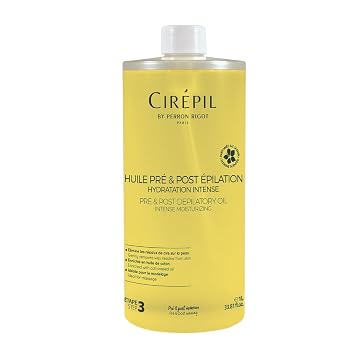 Cirepil OIL Pre & Post 1000ml / 33.81 fl oz | Protects skin & removes wax residue - Soothing jasmine scented formula - Professional refill bottle