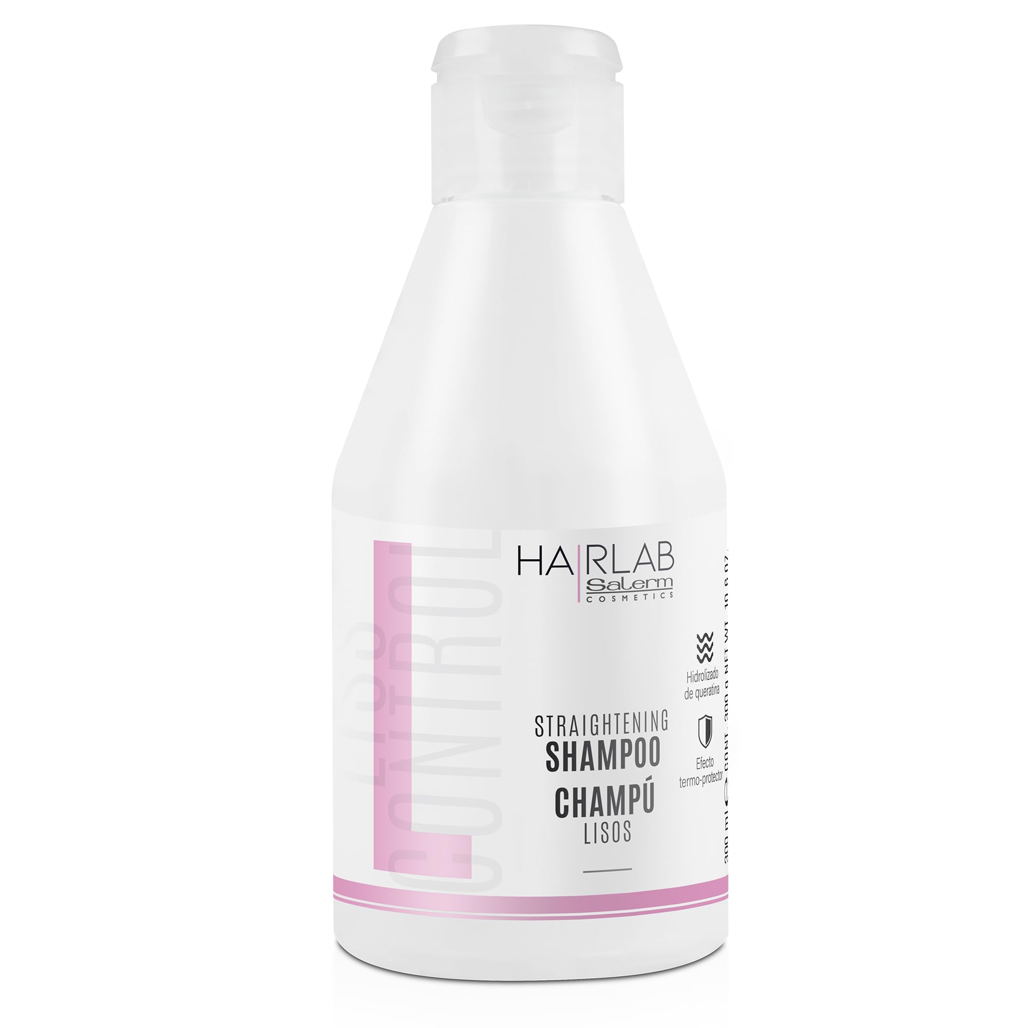 SALERM - Keratin Shampoo - Lisos Hair Lab - 300 ml - Controls Hair Frizz - Smooth and Straight - With Heat Protector - Eases Styling - Sulfate-Free and Paraben-Free Shampoo