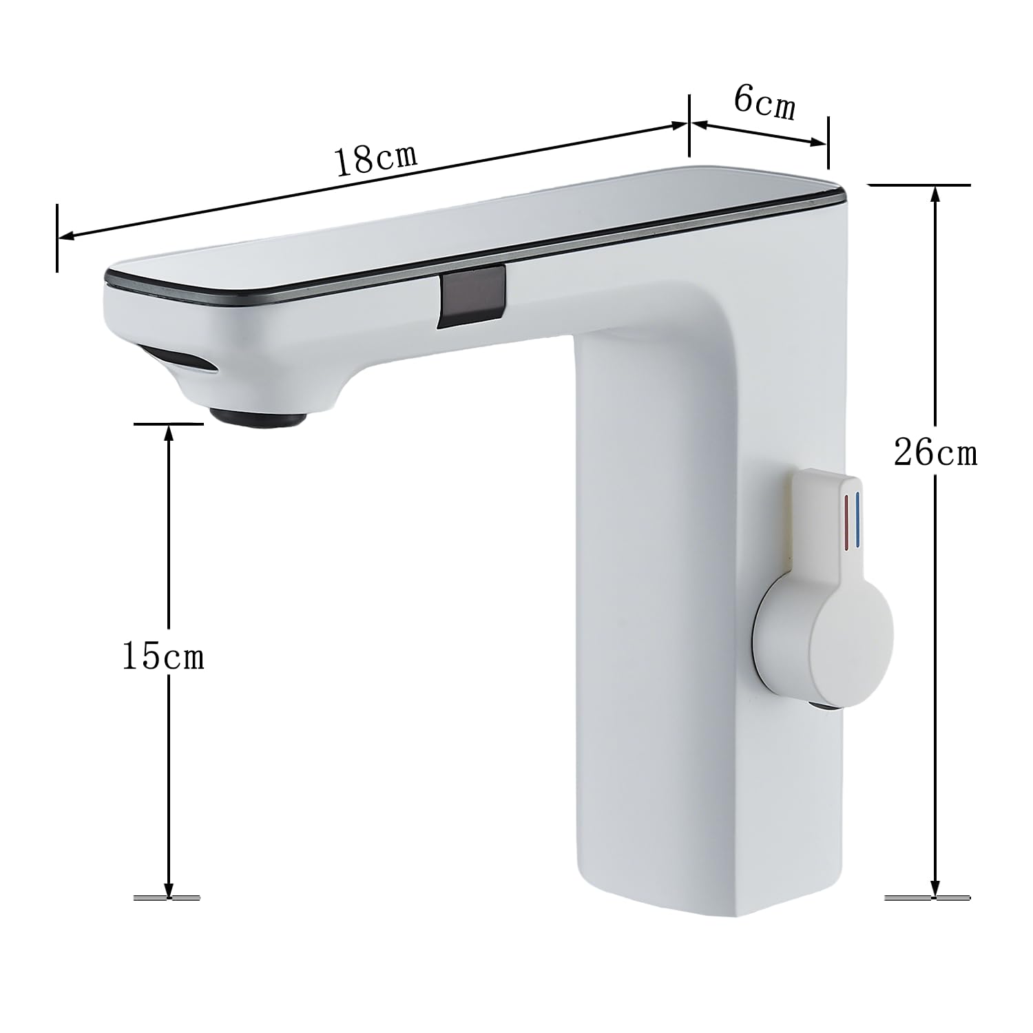 Automatischer Infrarot-Wasserhahn, Mischbatterie für kaltes und warmes Wasser, für Waschbecken, Wasserhahn mit Infrarot-Sensor für Badezimmer