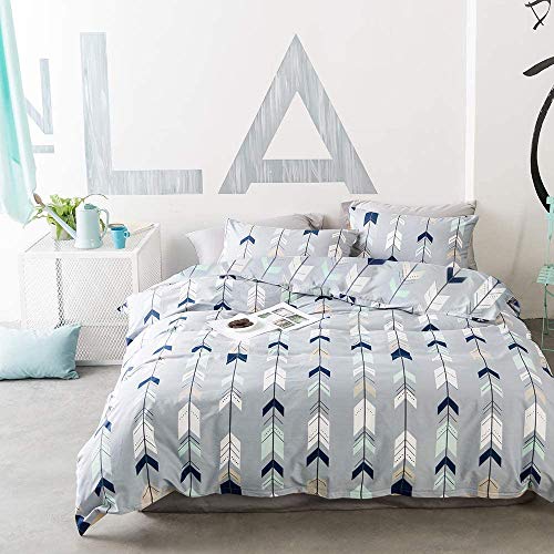 Kids Bedding Sets Cotton Duvet Cover Teens Geometric Comforter Cover Twin Boys Girls Arrows Triangle Quilt Cover Twin with Zipper Closure, No Comforter