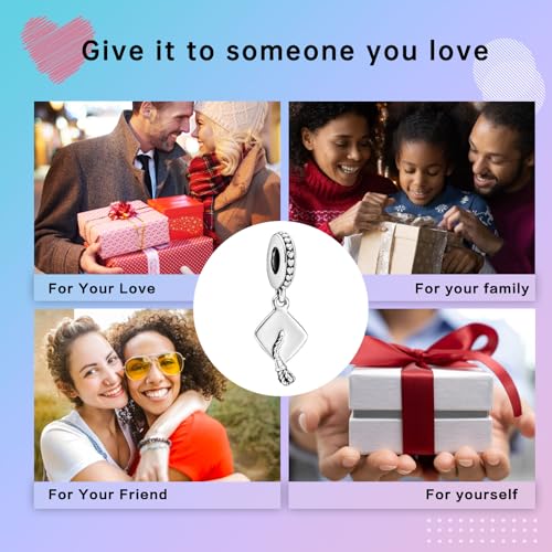 Image of LUXILLA Love You Best Friend Grandma Wife Heart Charm 925 Sterling Silver Charms Fit for Bracelets Necklace Jewelry Gift for Women