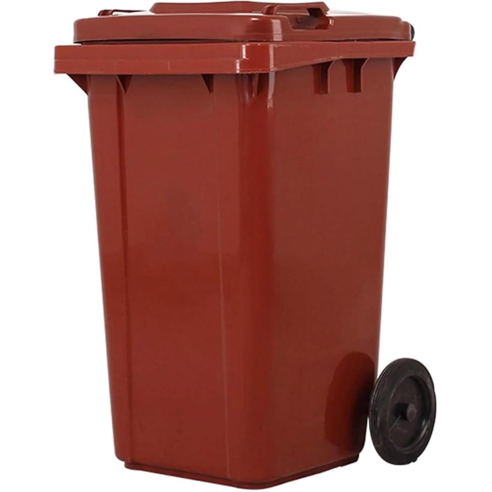 VITIWEDTY Outdoor Trash Can with Lid, Large Capacity Plastic Garbage Bin for Home and Commercial Use (Brown 100L)