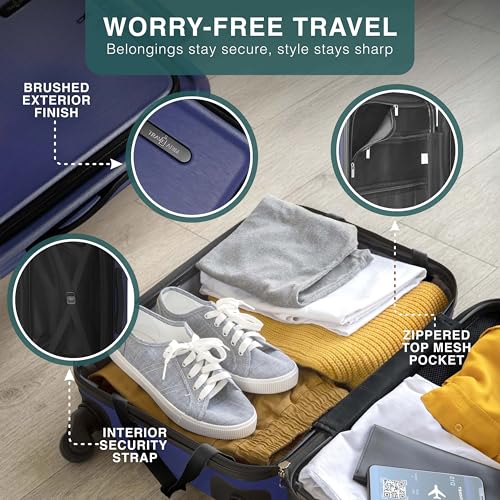 Image of 24 Inch Luggage with Spinner Wheels, Hard Shell Suitcase with TSA Locks for Luggage, Travel Large Suitcase, Expandable Hard Shell Suitcases, Navy