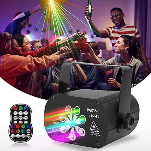 Party Lights dj Disco Lights - Sound Activated Strobe Light with Smart Remote Controller and UV - Flash Strobe Stage Lights for Indoor Parties, Karaoke KTV Bars (Black)