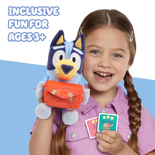 Image of Bluey Pass the Parcel Musical Game, Soft 8 inch (20cm) Plush, Game for Kids | Huggable fun family game, children's party game or preschool game, three interactive kids games to play, including hot botato