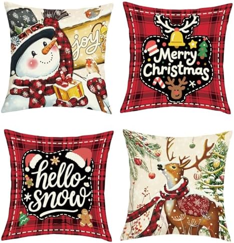 Joymaison Fundas Cojines 45x45 Juego de 4 Modernas Funda de Almoh...