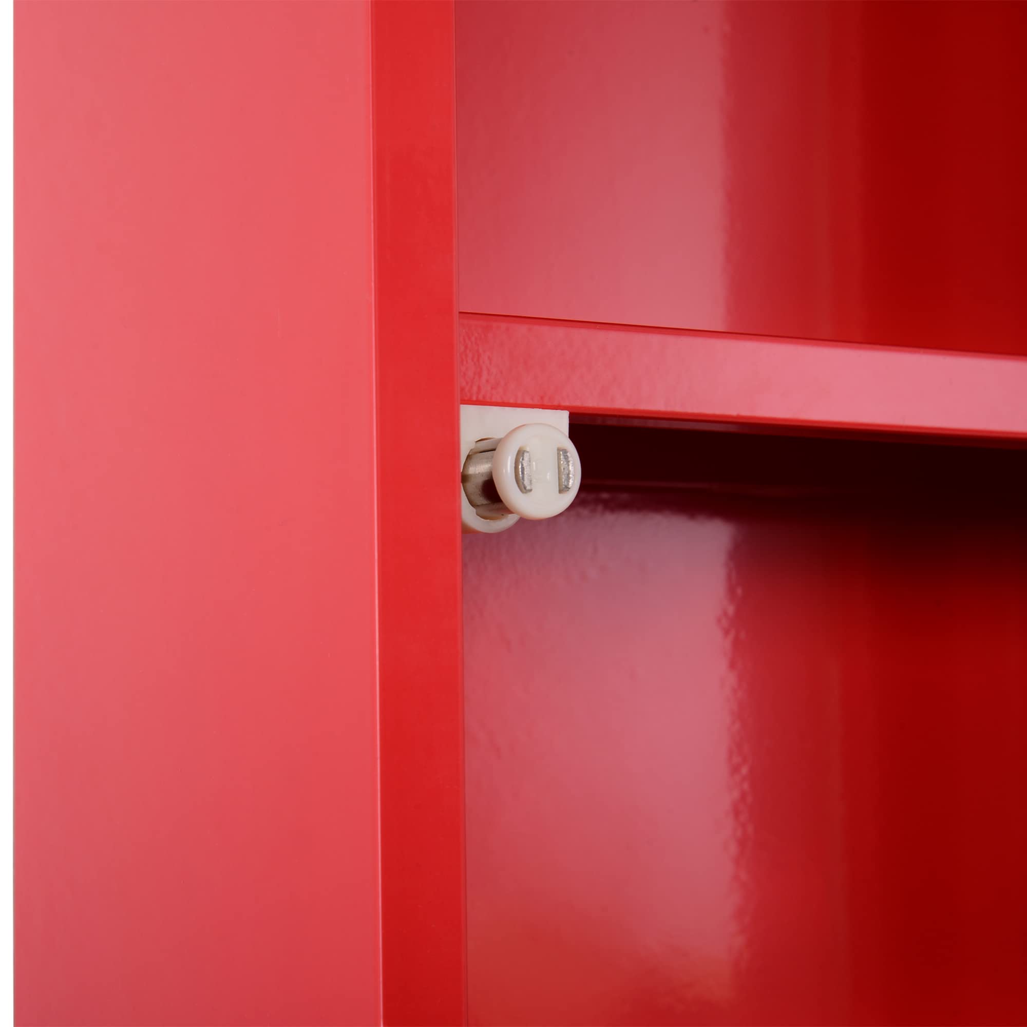 HOMCOM Armoire à Pharmacie 3 étagères 4 Niveaux verrouillable Porte Verre trempé dépoli Logo Croix 30L x 12l x 60H cm Acier Rouge