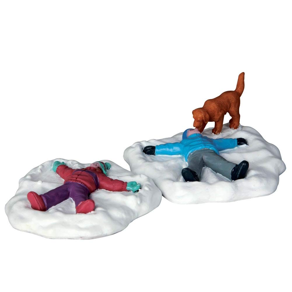 Lemax White, Icy Blue Christmas Village Snow Angels Set Of 2-62444