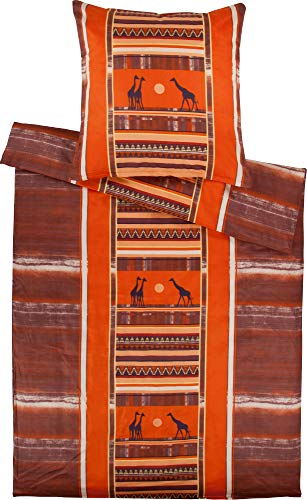 Erwin Müller Bettwäsche Edelflanell orange Größe 1x 135x200 cm + 1x...