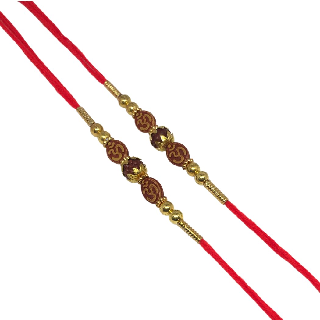 Rakhi for Brother Bhaiya Bhabhi, Gift Rakhi for Family, Raksha Bandhan Festival Rakhi for Bhaiya and Bhabhi, Indian Designer Latest Rakhi for bhai Thread Bracelet Pack of 2