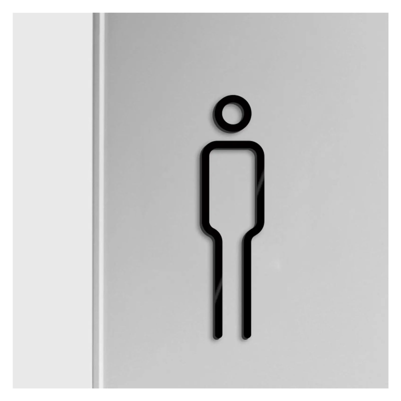 Signalisation salle bains et panneau de toilettes adhésif noir pour porte publique