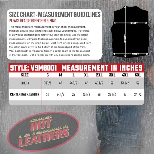 Hot Leathers Men’s Blue Premium Heavyweight Denim Conceal & Carry Motorcycle Vest by Hot Leathers - Used condition - Image 3