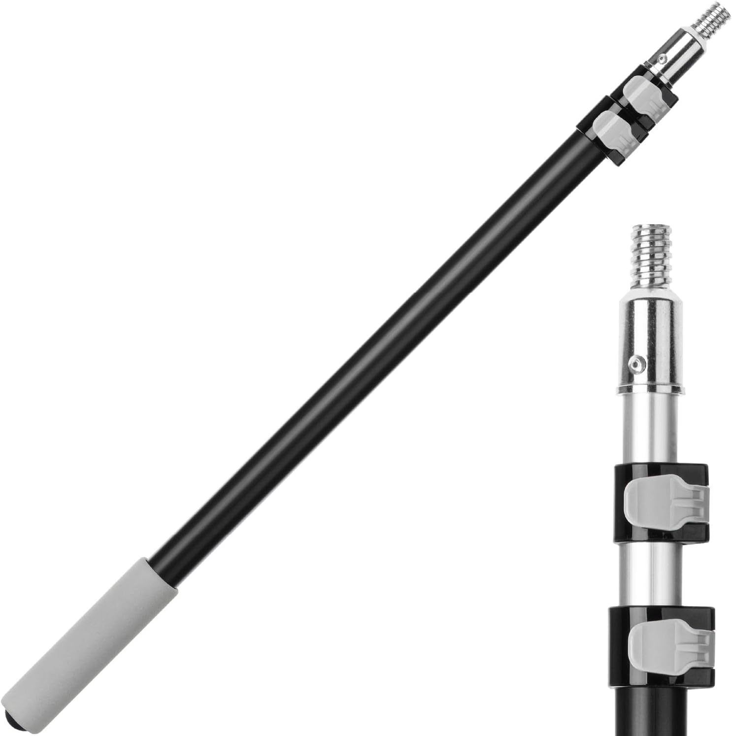 Bates- ?Telescoping Pole, 2.4 to 6 Ft Long, Black & Gray, Paint Roller Extension Pole for Painting 6 Feet Black and Gray
