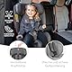 KikkaBoo i-Size i-­FLIT, Kindersitz 9-36 kg ISOFIX, Autokindersitz 76-150 cm, Gruppe 1/2/3, 15 Monate bis 12 Jahre, SPS Seitenschutz, Top Tether, Verstellbare Kopfstütze, Hellgrau