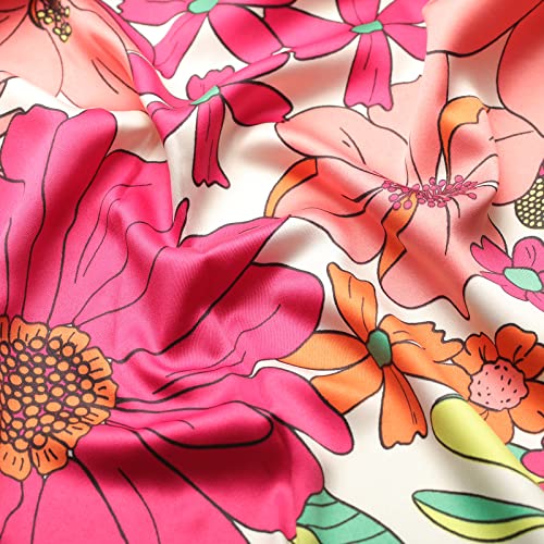 AWAYTR 35” Silk Scarf for Women Large Head Scarf Square Hair Scarf Satin Hair Bandana Printed Silk Sleeping Head Wrap4