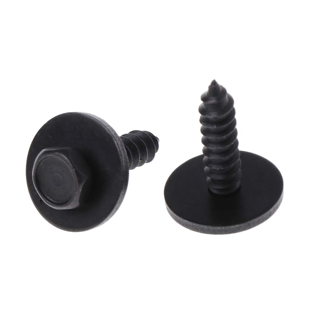 10 viti autofilettanti da 4,8 x 19 mm, rondella sciolta da 8 mm, testa esagonale, colore: nero