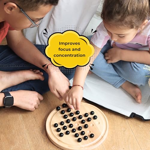 Big Game Hunters Holz-Solitär-Brettspiel ab 3 Jahren - Premium-Qualität, Porzellanmurmeln, fachmännisch gefertigt - klassische Strategie, Familienspaß