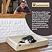 SABRO KUDDE Orthopädisches Hundebett – Martin Rütter – Hochwertiges Kunstleder – Waschbar & Wasserabweisend – Ergonomisch – Premium Haustierzubehör für Kleine, Mittelgrosse Hunde M in Grau