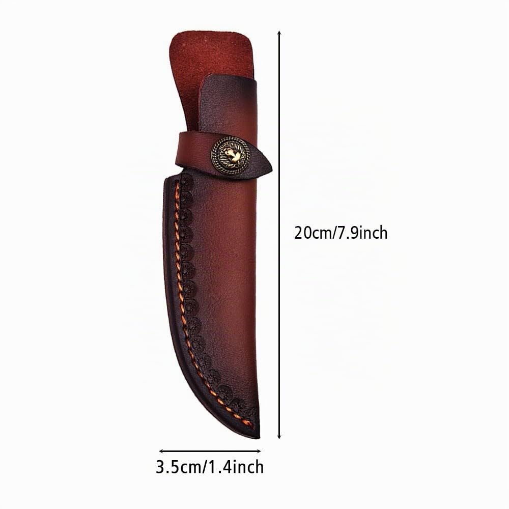DONGKER Gaine de Couteau en Cuir, Etui Droit de 17,5 cm, Housse Vintage Avec Boucle de Ceinture Pour Protéger