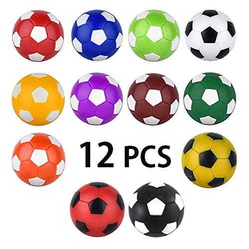 Phinicco 12 Pieces 36mm Foosball Balls Table Football Soccer Replacement Balls Multicolor Official Tabletop Game Balls