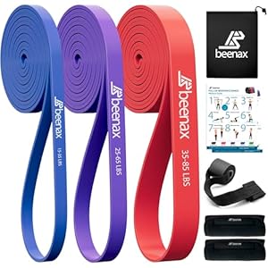 Beenax Resistance Bands Pull Up Assist Bands Set – Thick, Heavy Different Levels Workout Exercise Bands for CrossFit, Powerlifting, Muscle and Strength Training, Stretching, Mobility, Yoga – Men Women