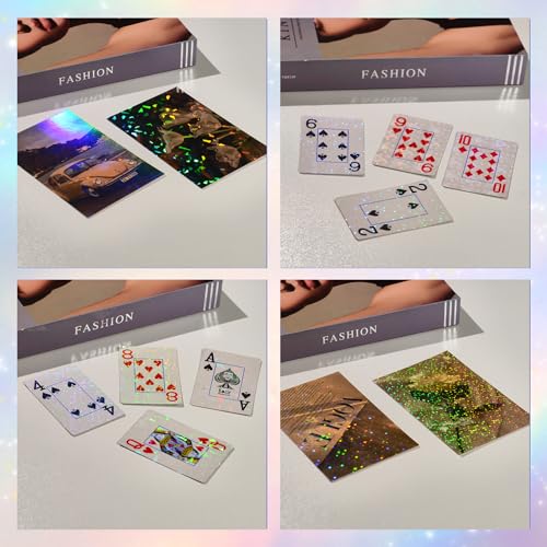 image for Cosrk 36 Sheets Holographic Sticker Paper, Clear Vinyl Lamination Stic