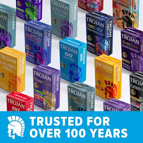 Image of Trojan Her Pleasure Sensations Spermicidal Condoms, 12 Count